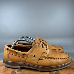 Allen Edmonds Eastport Mens Tan Leather Boat Shoes Size 10.5 E‎